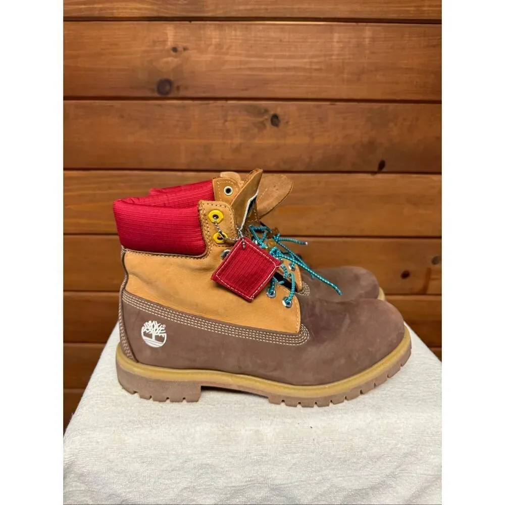 Timberland Men’s Premium 6-Inch Waterproof Retro Boots brown Nubuck Sz 10.5